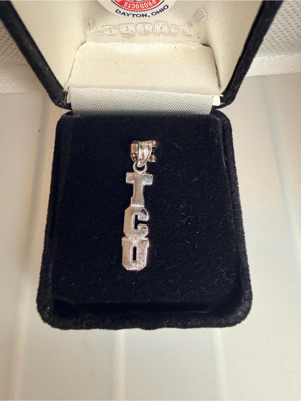 ‘TCU' Texas Christian University Charm Pendant - Silver